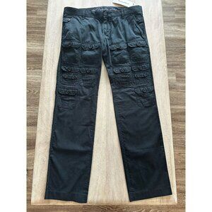 Dolce & Gabbana Vintage Y2K Low Rise Cargo Straight Leg Pants Black IT 48 US 12